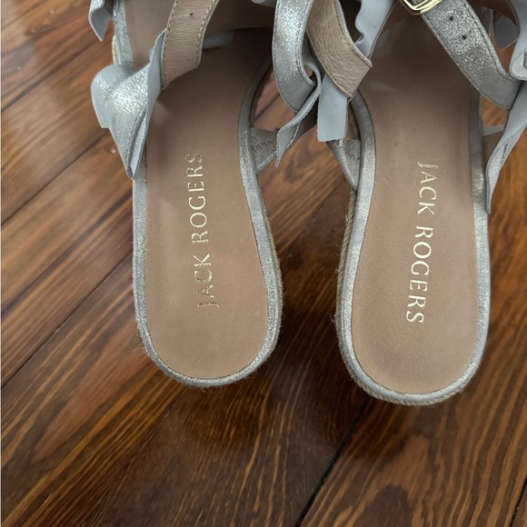 Jack Rogers Rosie Ruffle Wedge In Platinum Women's Size 9M Espadrille - Picture 5 of 6